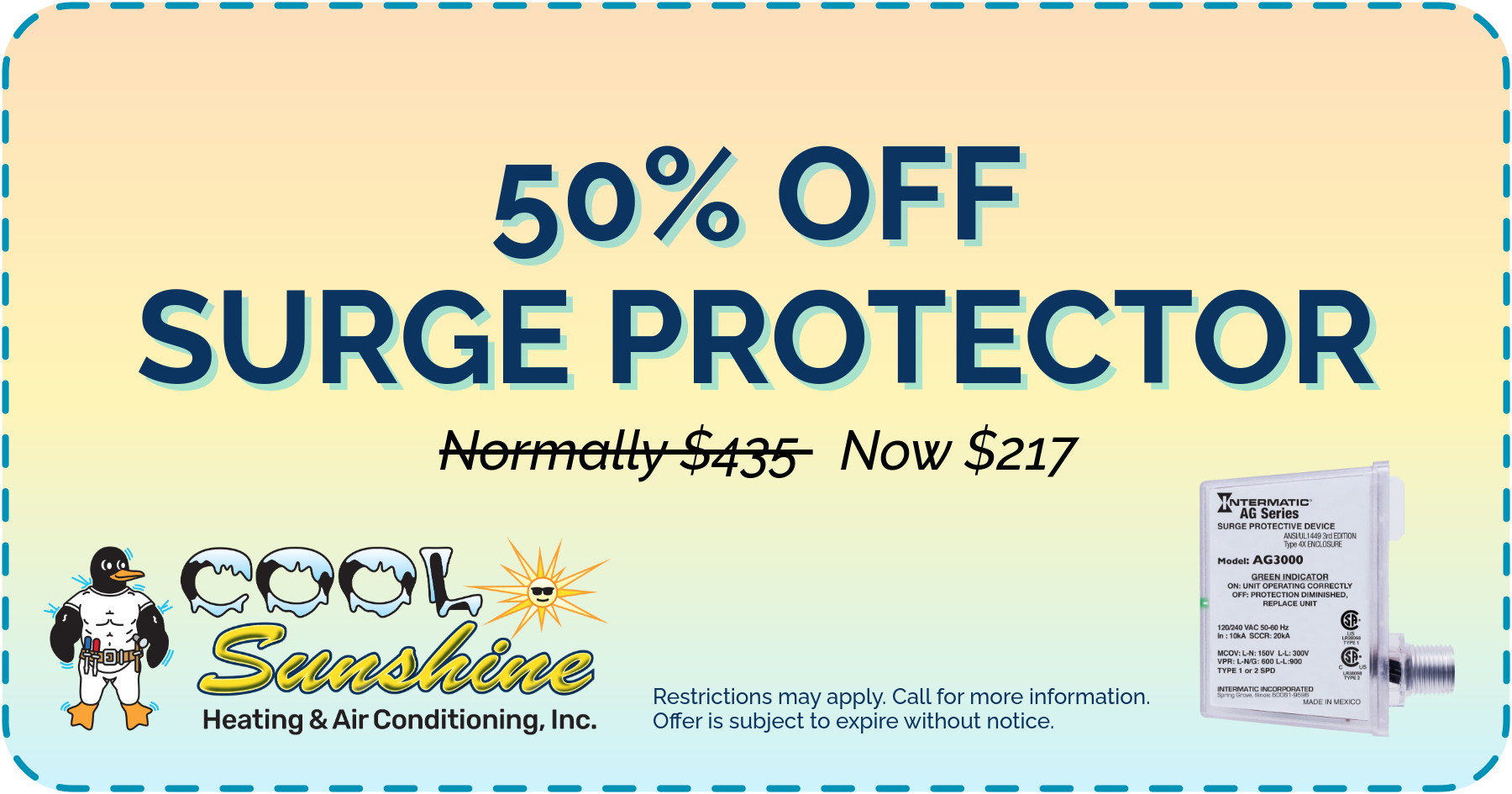 50% OFF Surge Protector. Normally $435, now $217.