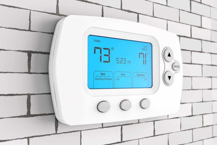 Modern Programming Thermostat. 3d Rendering.